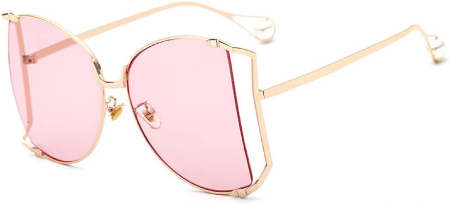 

Крупные женские солнцезащитные очки с жемчужным блеском, полуободковые женские солнцезащитные очки большого размера, женские солнцезащитные очки с прозрачными линзами generic, Pink