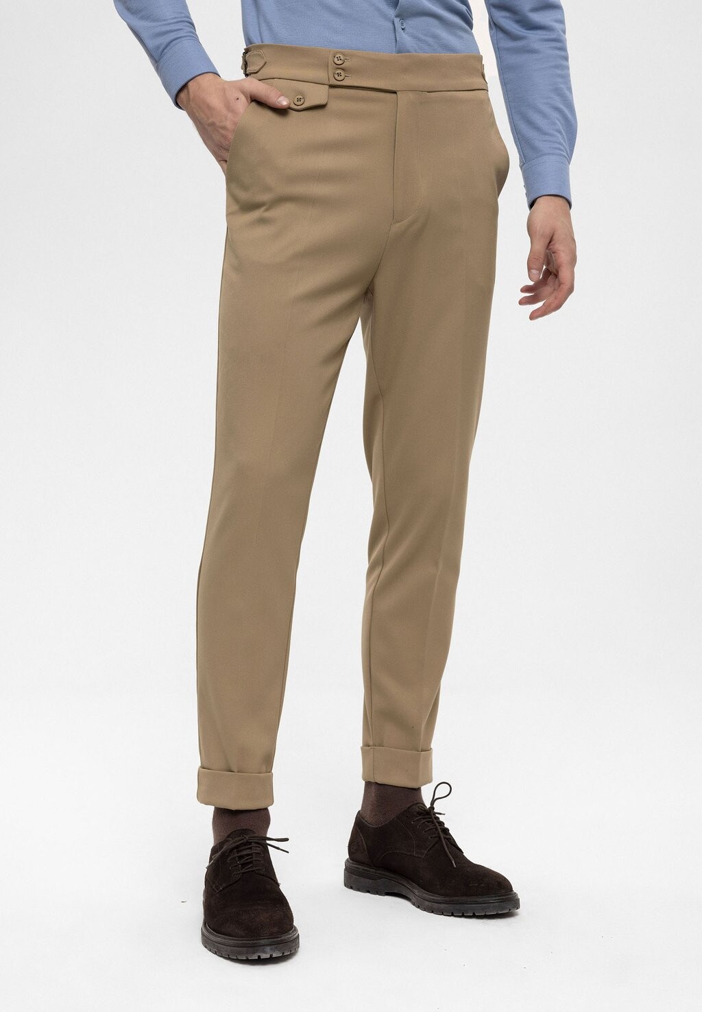 

Брюки With Buckle Belt Detail Antioch, цвет camel
