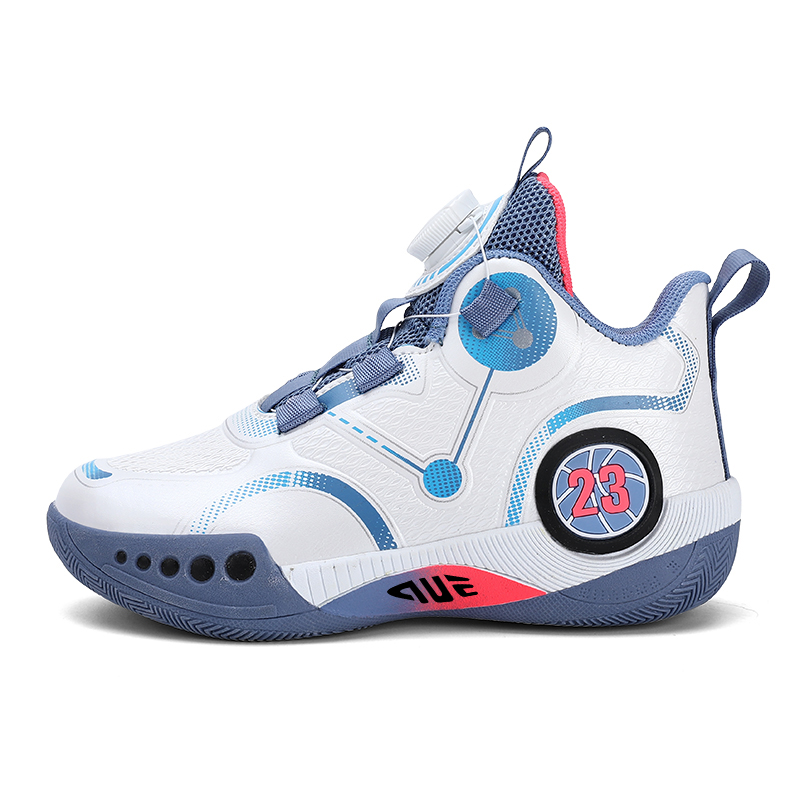 

Prince McQueen Антискользящие износостойкие баскетбольные кроссовки мид-топ унисекс - кожаный верх бело-синие, цвет Leather Upper White Blue