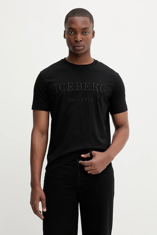 

Хлопковая футболка Iceberg, черный