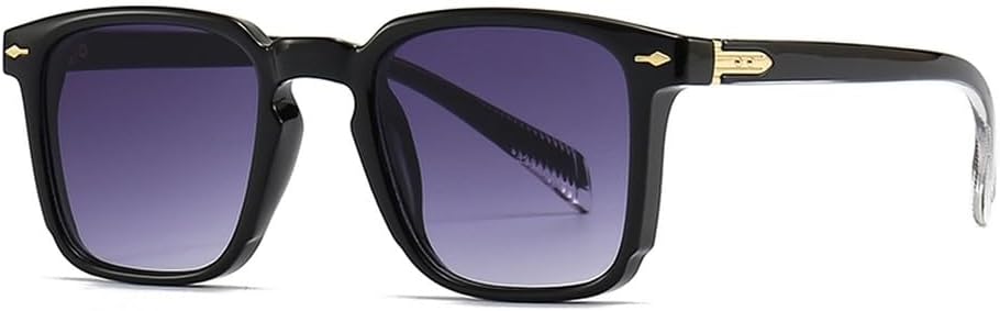 

Серые коричневые квадратные солнцезащитные очки для мужчин с защитой от УФ-излучения UV400, классические солнцезащитные очки для вождения для женщин, оправа из поликарбоната WNCKSQ, Black With Gray