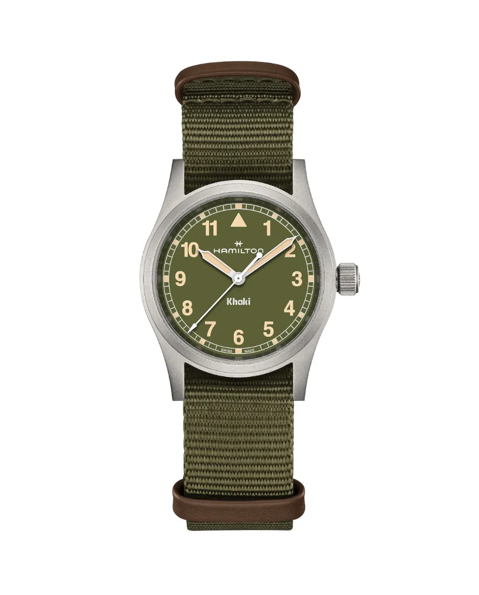 

Женские часы Khaki Field Quartz 33 мм H69301960 из ткани Hamilton, зеленый