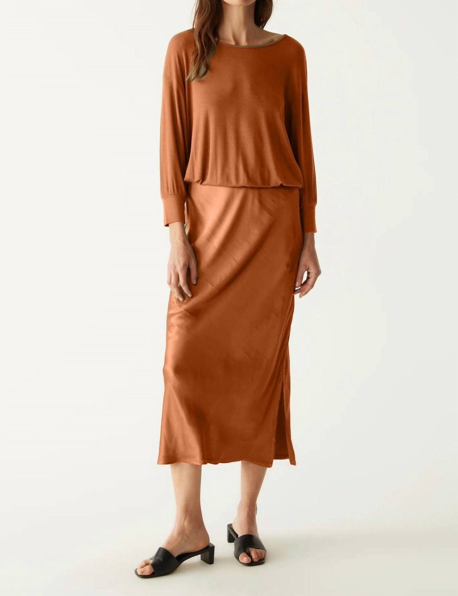 

Платье Nadia из смешанной атласной ткани цвета «ириски» Michael Stars, Toffee