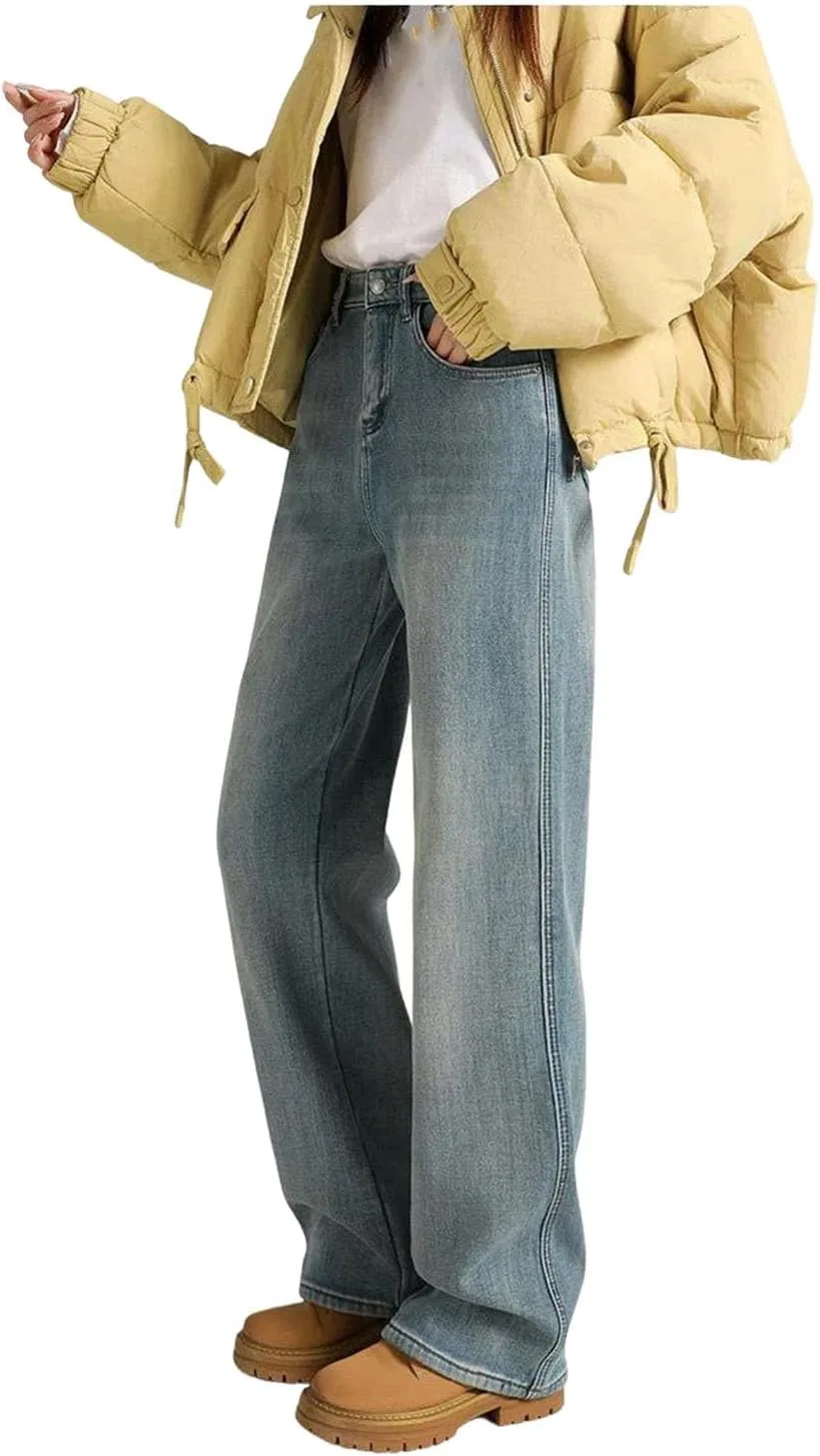 Джинсы утепленные прямые Height 163cm-175cm1