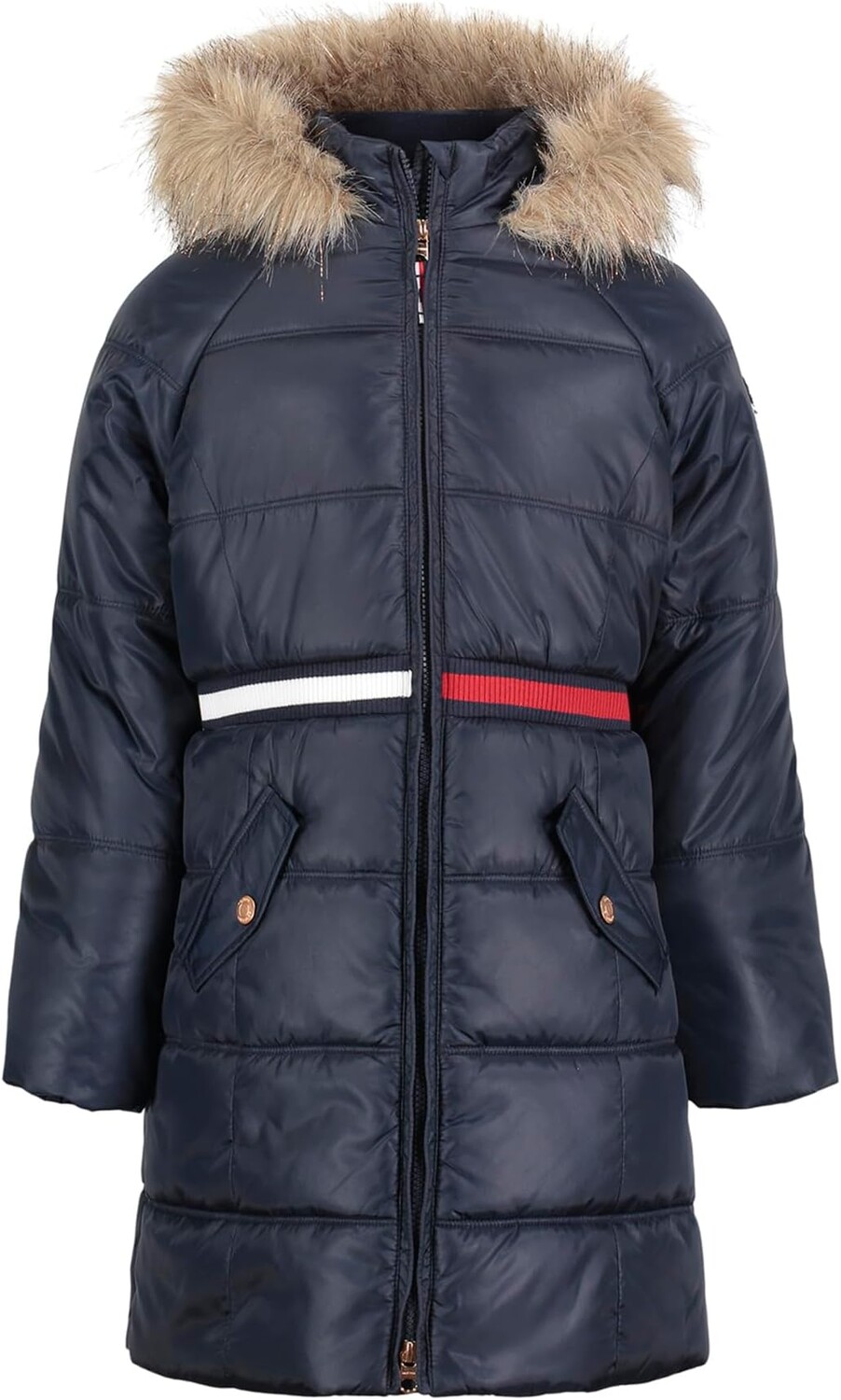 

Пуховик Tommy Hilfiger Longline Puffer w/ Sequin Patch, цвет Navy Blazer
