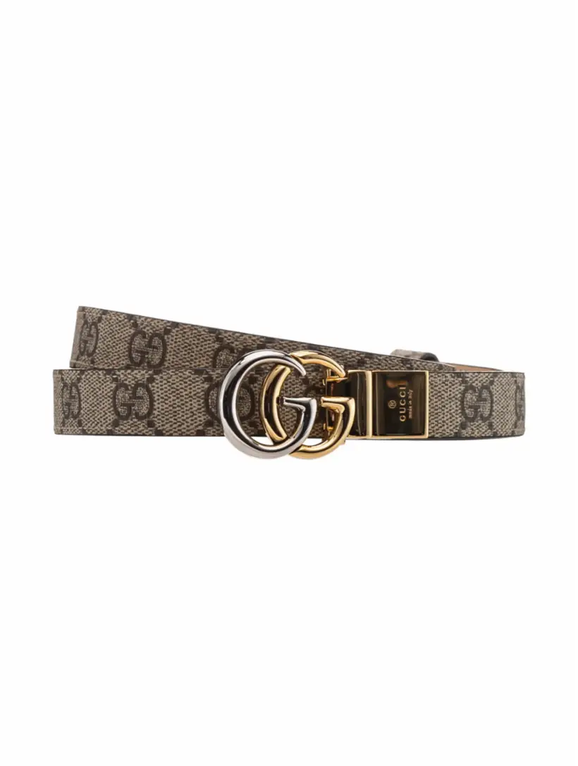 

Двусторонний ремень GG Marmont Gucci, бежевый