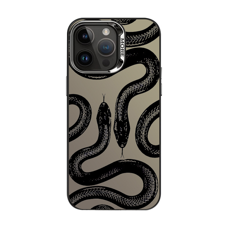 

Чехол для телефона Saltoinc, IMD color silver shell black king snake on blue background