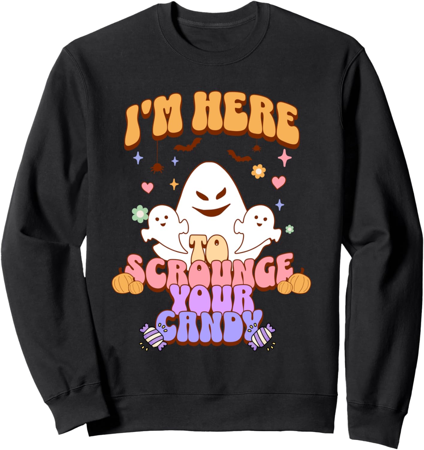 

Забавная толстовка с надписью «Я здесь, чтобы выпросить у тебя конфеты» и изображением привидения на Хэллоуин Funny Spooky Halloween Co., черный