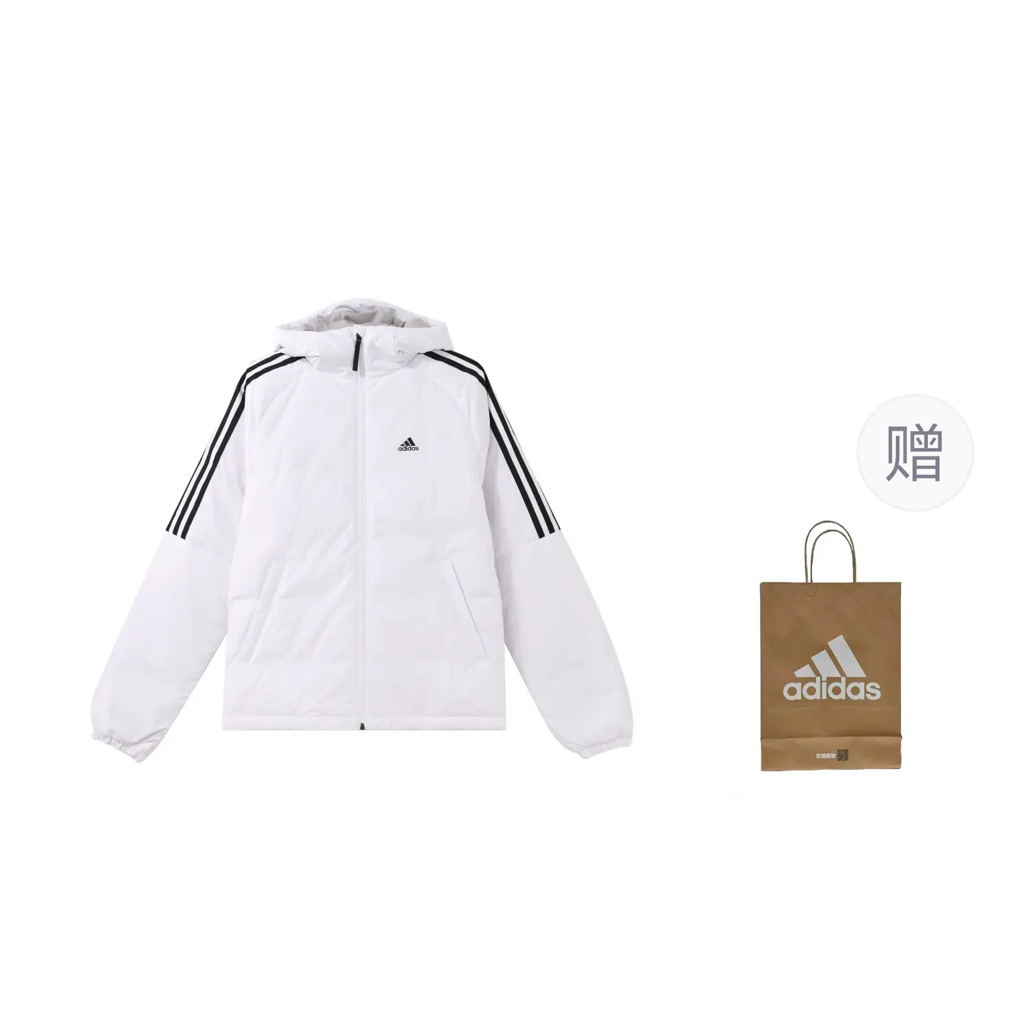 

Пуховик мужской белый Adidas
