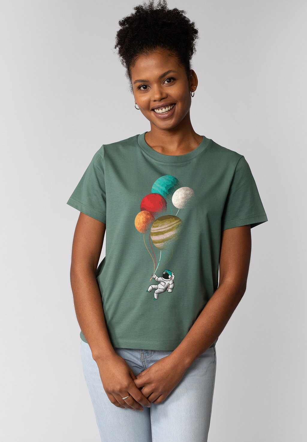 

Футболка с принтом BALLOON SPACEMAN watapparel, темно-зеленый