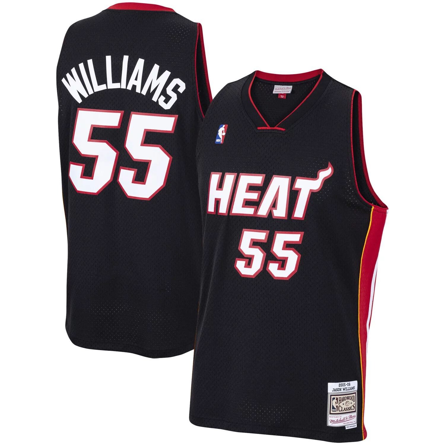 

Мужская черная майка Mitchell & Ness Jason Williams Miami Heat 2005-06 Hardwood Classics Swingman