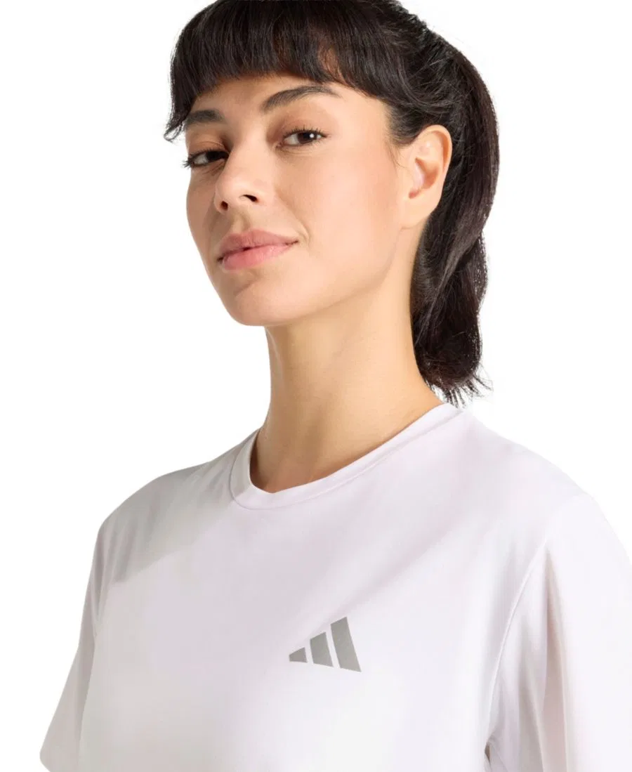 Женская футболка с круглым вырезом и короткими рукавами adidas, White — фото 3