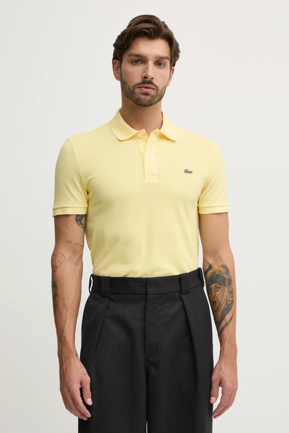 

Хлопковая рубашка-поло Lacoste, желтый