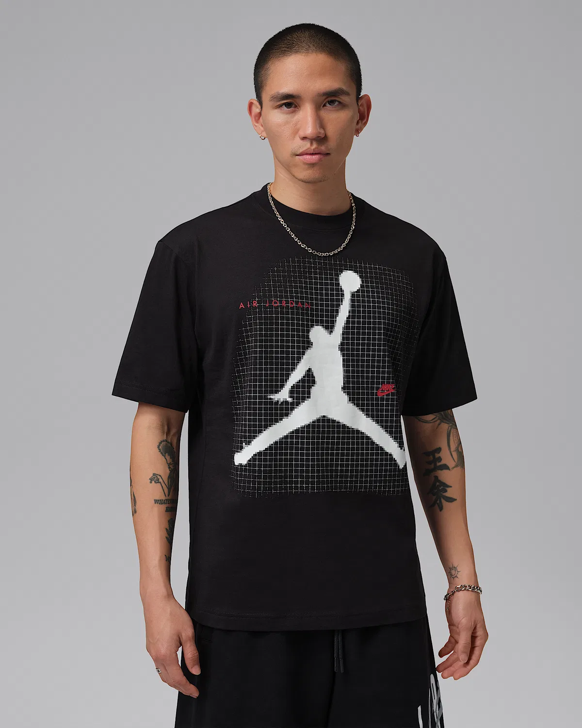 Мужская футболка с принтом Jordan, Black/White/Gym Red
