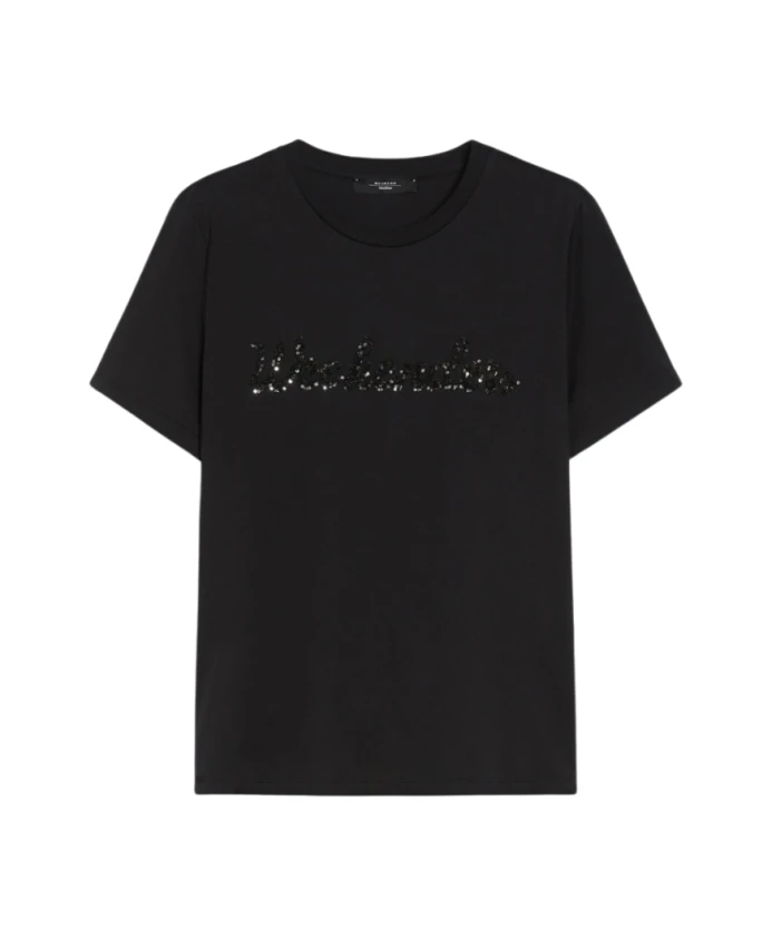 

Хлопковая трикотажная футболка велло Max Mara, черный