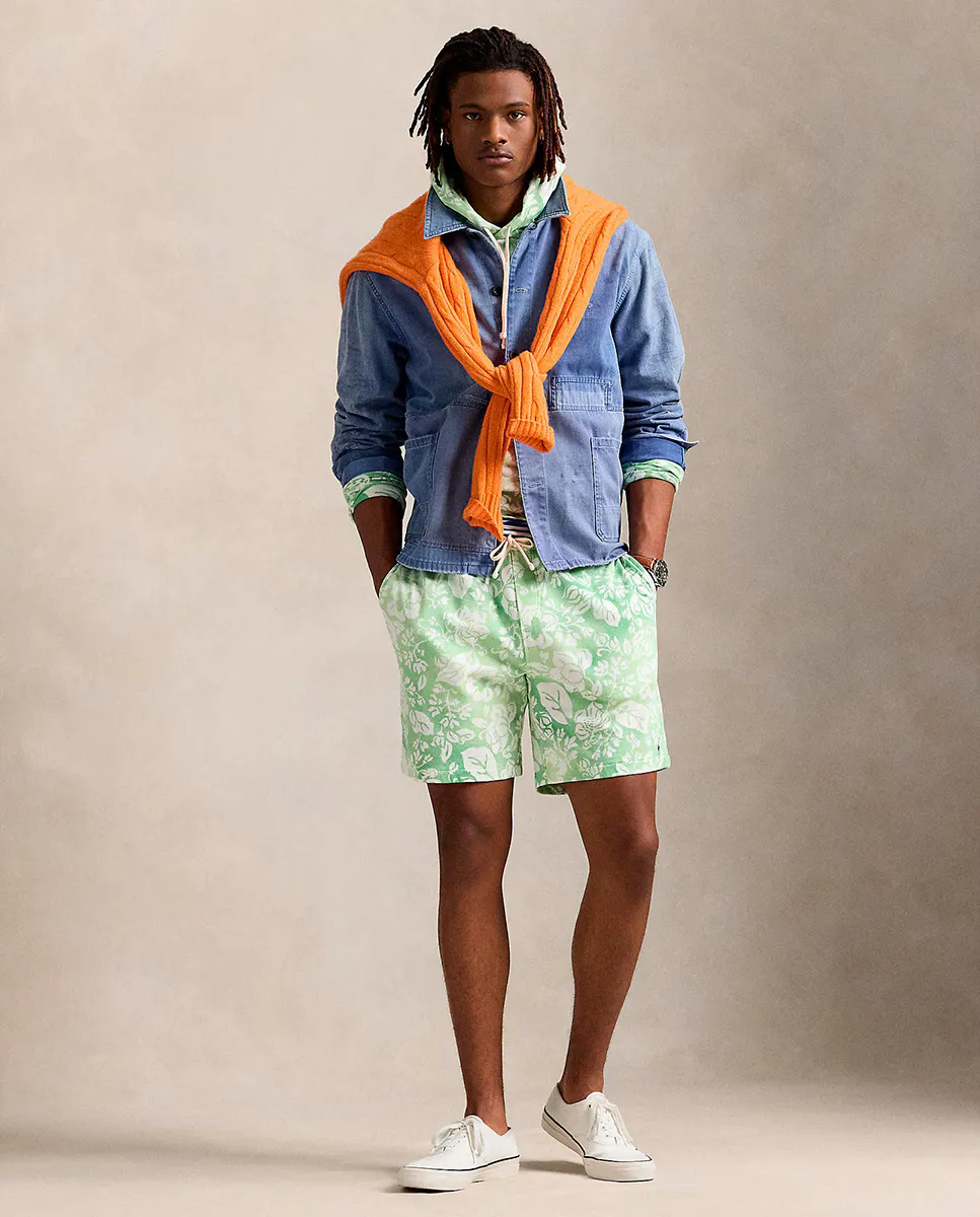 

Мужские хлопковые шорты с принтом Polo Ralph Lauren, зеленый