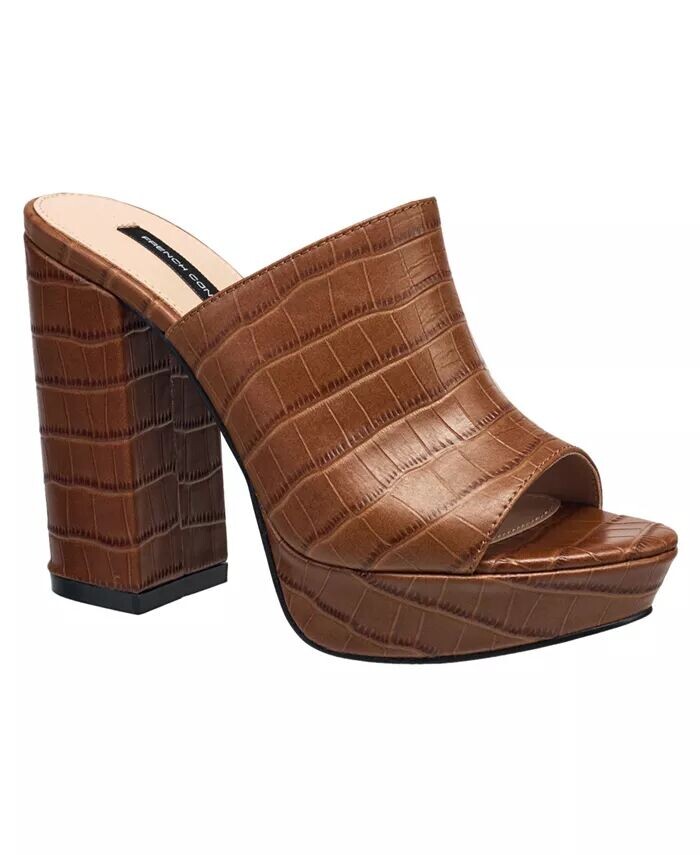 

Женские сандалии Lewis Croc из искусственной кожи с открытым носком French Connection, коричневый