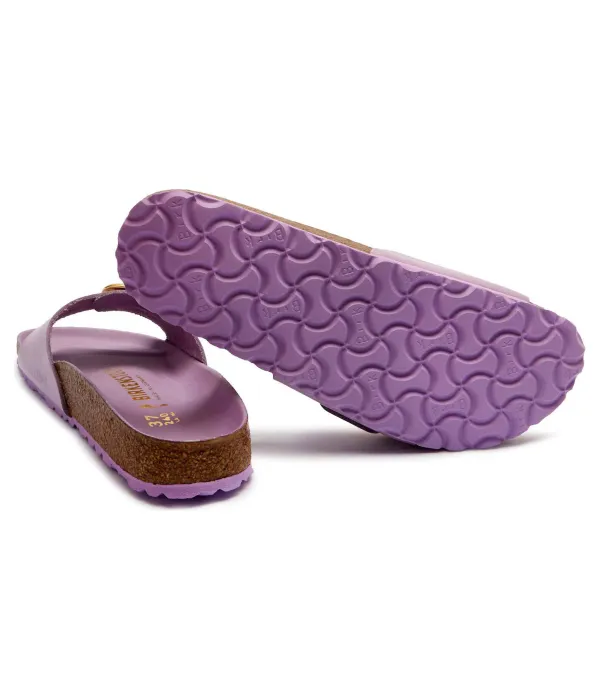 Тапочки кожаные Madrid bb Narrow fit Birkenstock, фиолетовый — фото 4
