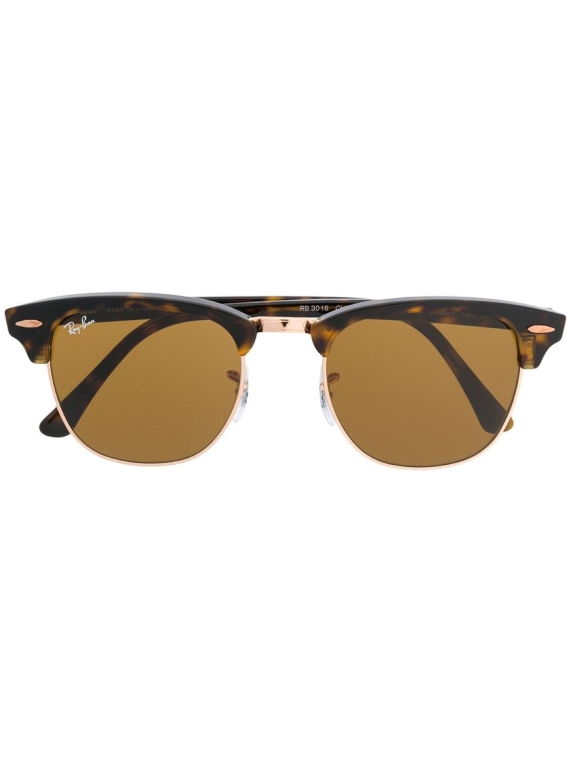 

Ray-Ban солнцезащитные очки в оправе Clubmaster черепаховой расцветки, коричневый