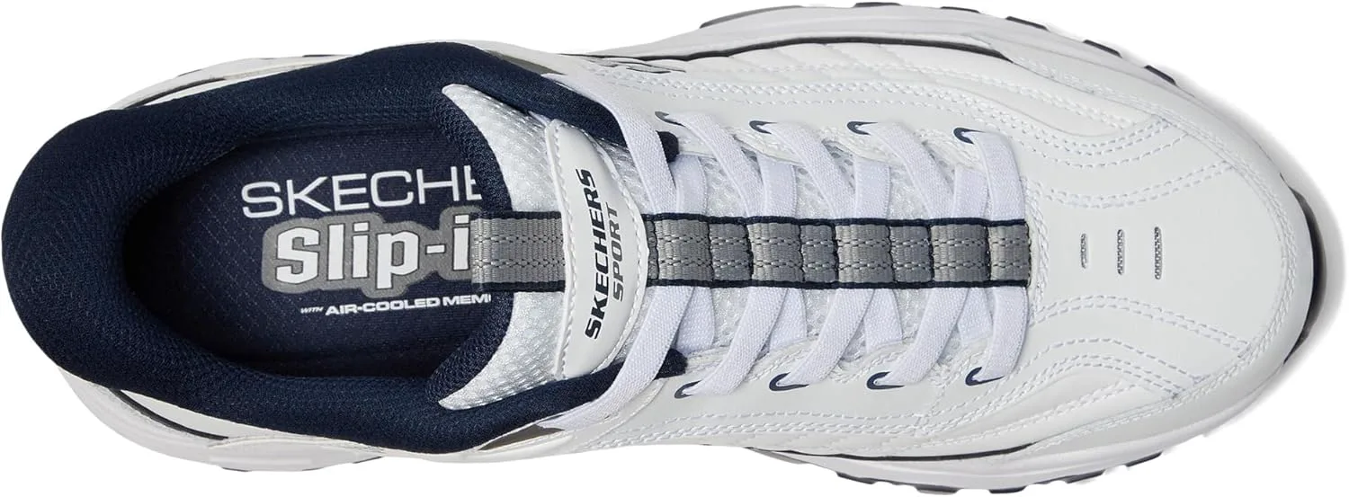 Мужские кроссовки Skechers, без шнурков: E'Lite Afterburn - прогулочная обувь Grill Corporal, белый/синий — фото 2