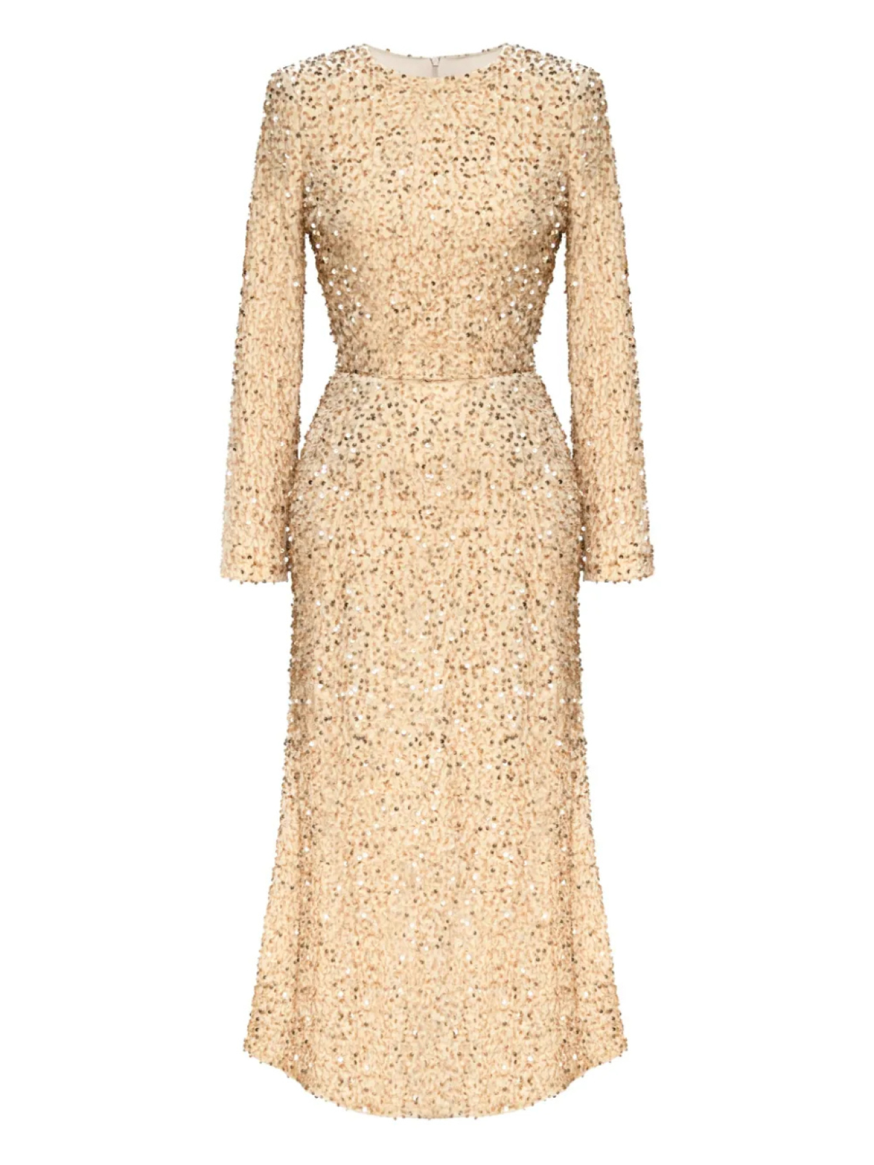 

POST MERIDIEM бархатное платье миди с пайетками, нейтральный