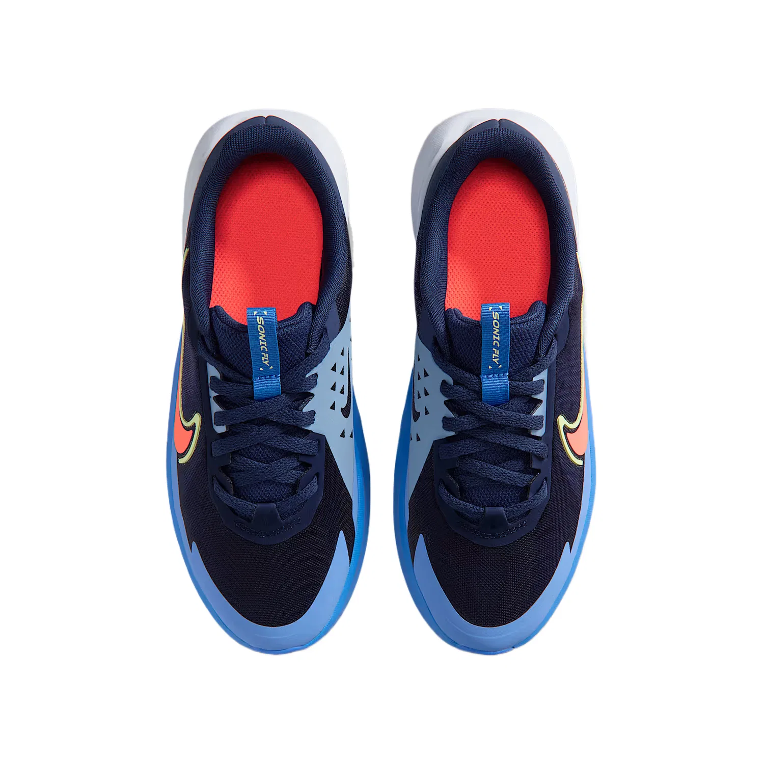 Кроссовки детские SONIC FLY Mesh Rebound Breathable Low Top Nike, Dark Navy Blue/Crystal Blue/Purple Blue/Volcanic Rock Red — фото 4