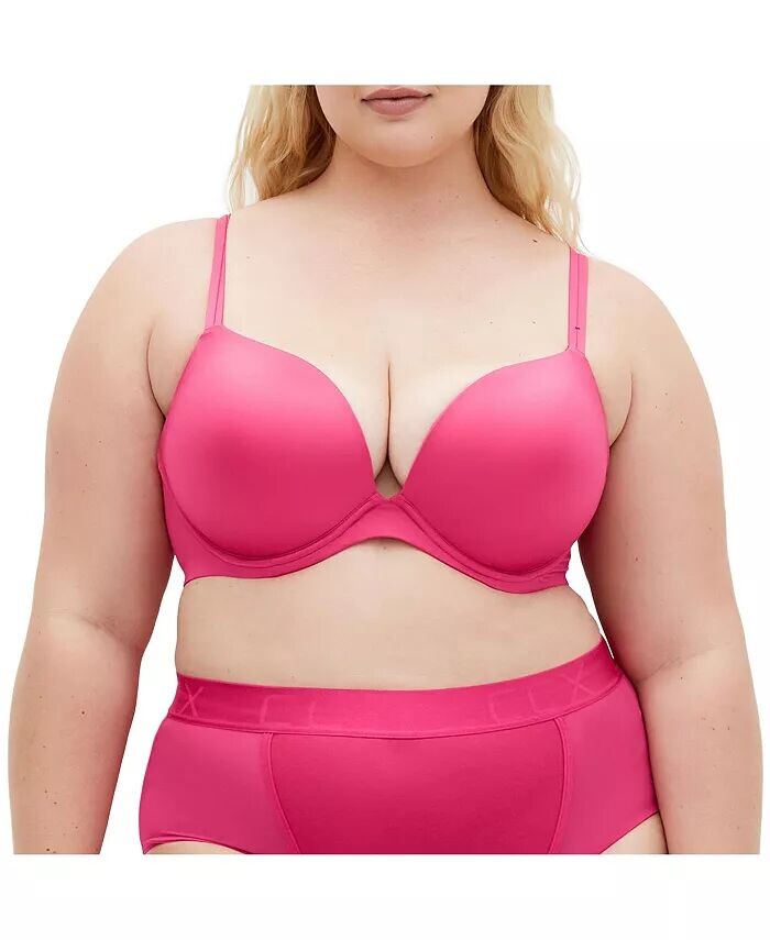 

Бюстгальтер Adore Push Up размера Plus CITY CHIC, розовый