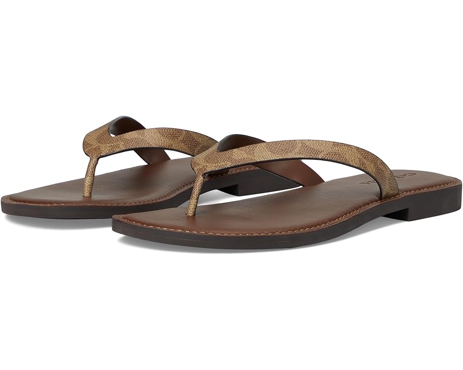 Балетки COACH Brianna Flip Flop In Signature Canvas, коричневый