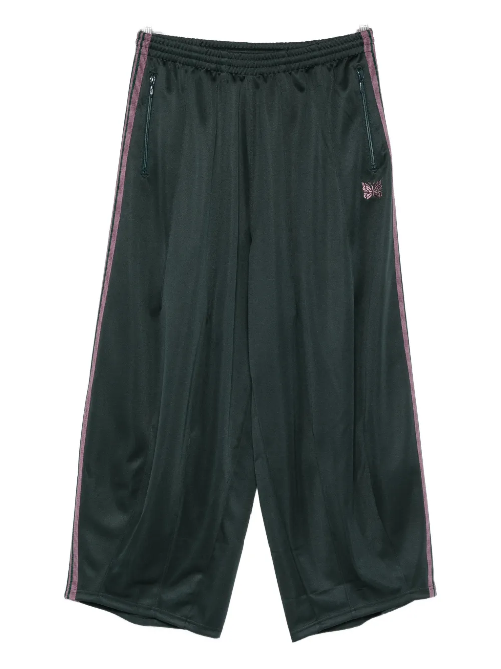 

Брюки на молнии с боковой полосой Needles, зеленый