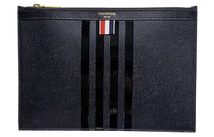 

THOM BROWNE Кошелек-клатч из коровьей кожи, черный, мужской