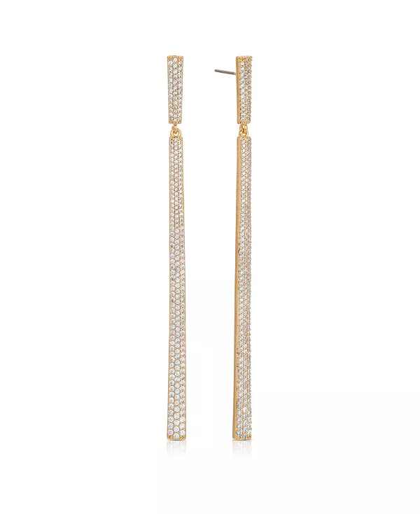 

Прямые серьги-подвески с кристаллами, покрытыми 18-каратным золотом Ettika, gold