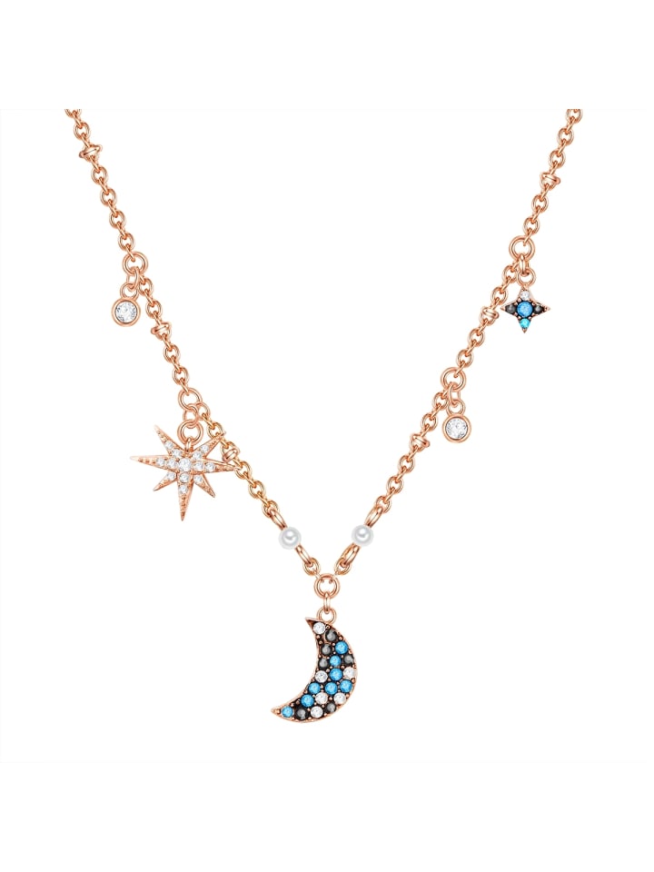 

Lulu & Jane Колье в виде полумесяца/звезды из латуни, украшенное кристаллами Swarovski цвета розового золота