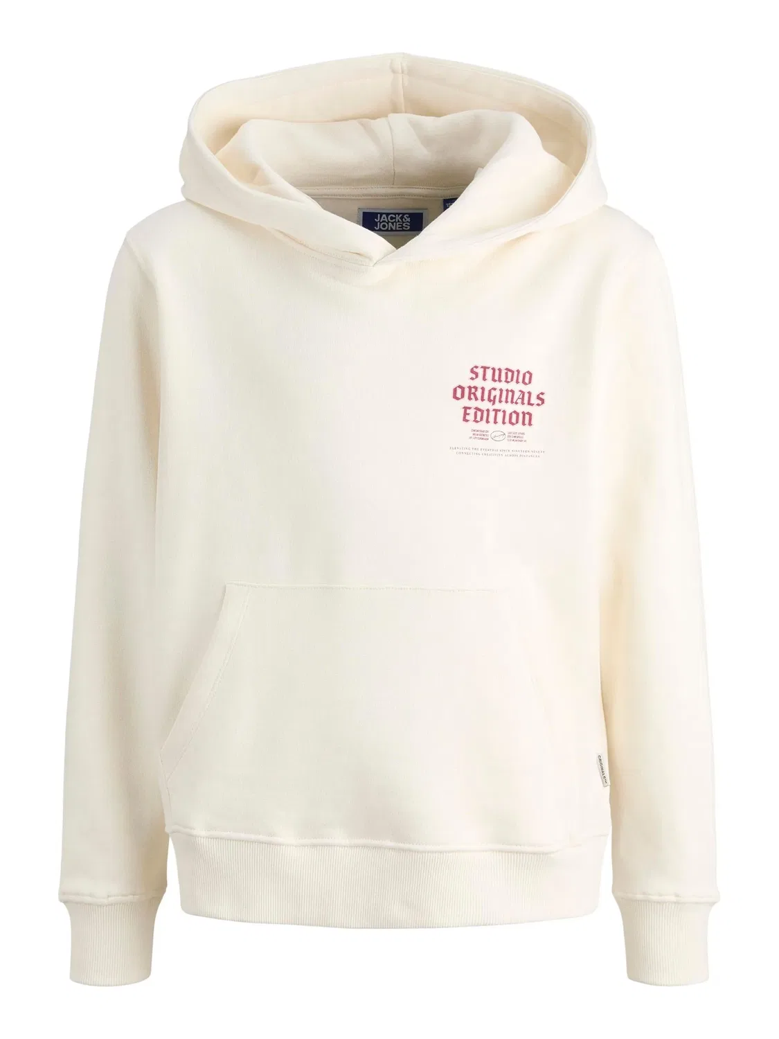 Капюшон худи хлопковый JACK & JONES Junior, antique white