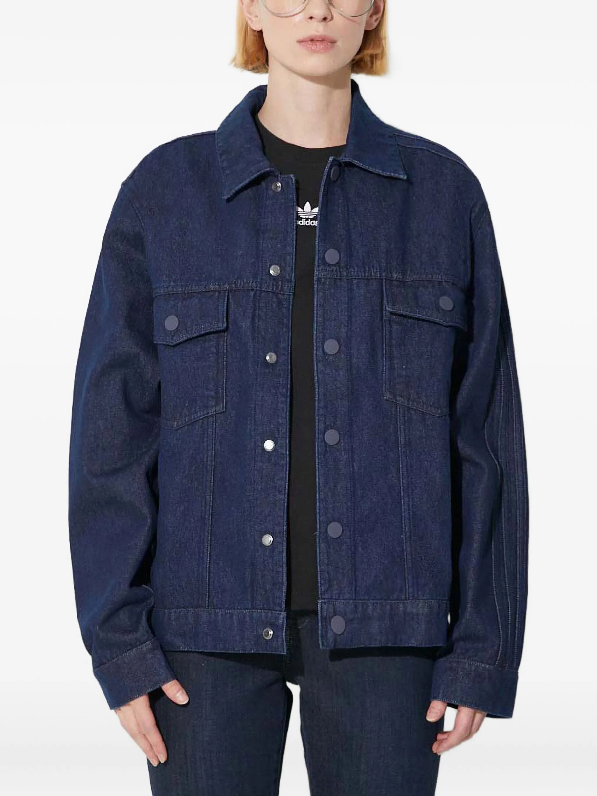 

Куртка со вставками из денима Adidas, синий