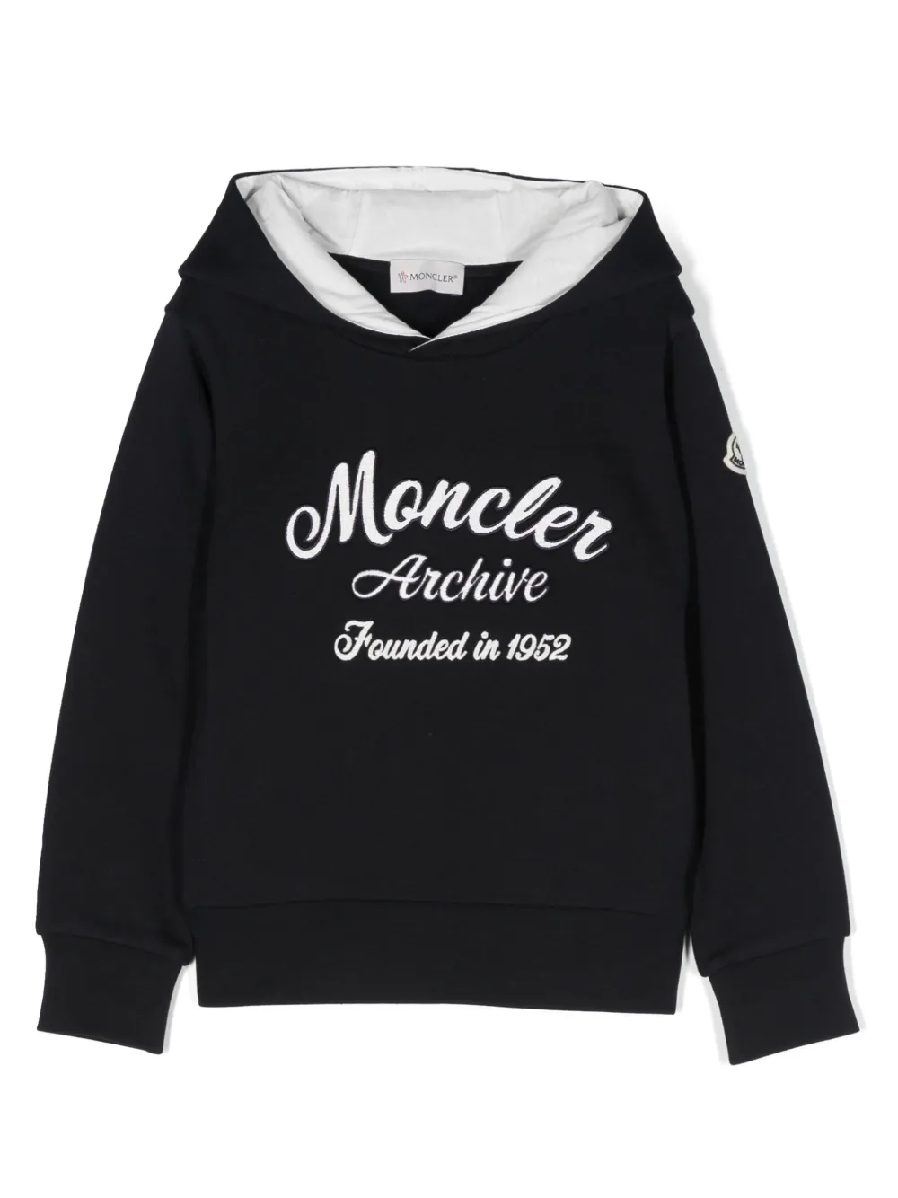 

Худи с кулиской и логотипом Moncler Enfant, синий