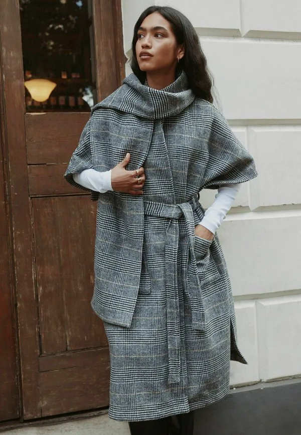 Удлиненная талия, классическое пальто Next, Brown Check