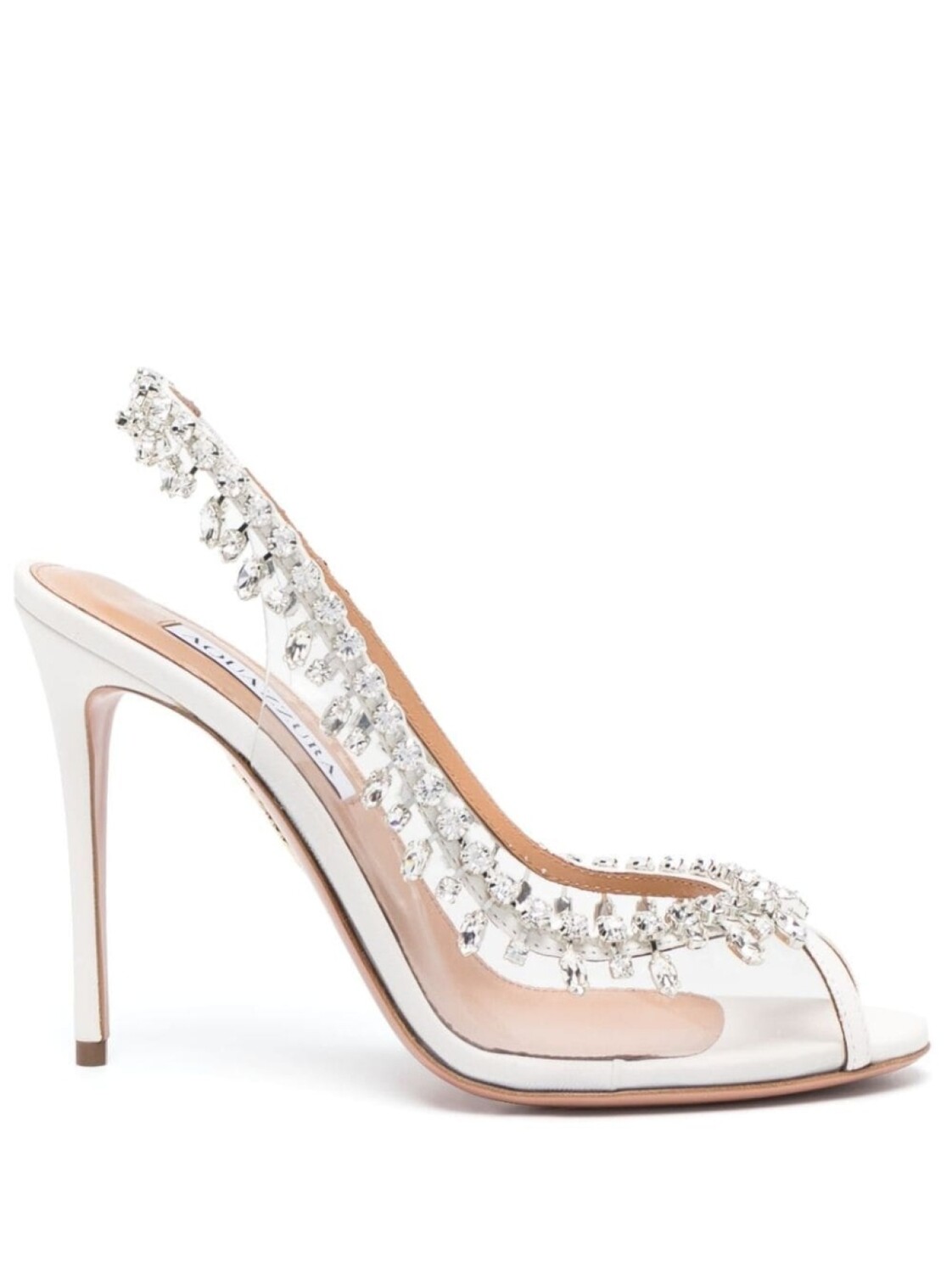

Aquazzura туфли Temptation Crystal 75 с ремешком на пятке, белый