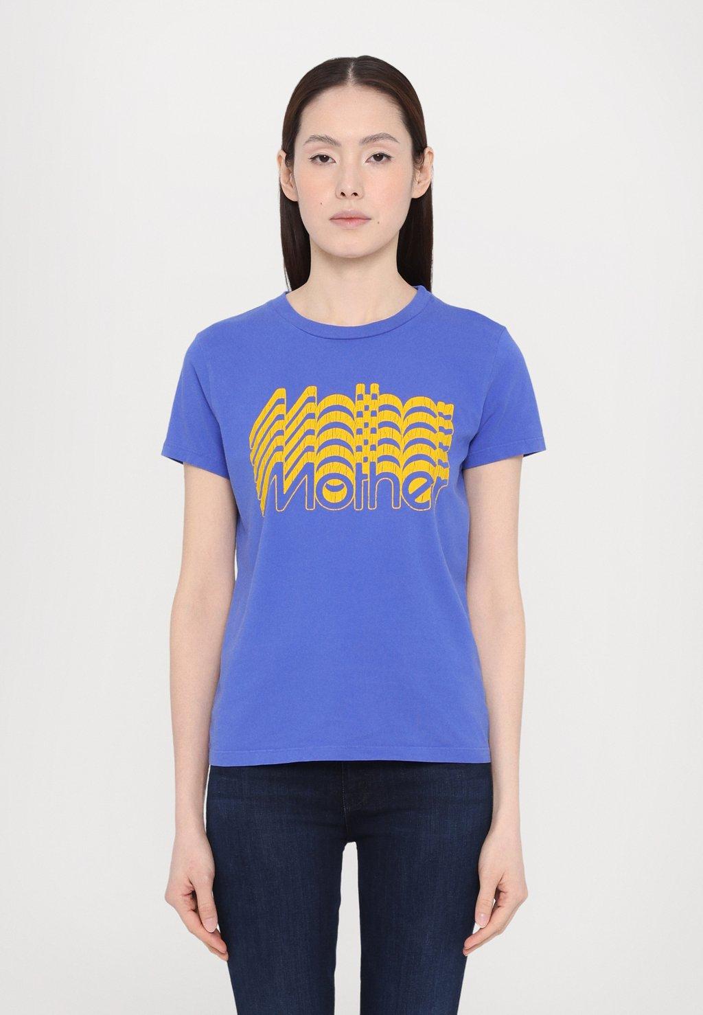 

Футболка с принтом THE BOXY GOODIE GOODIE TEE Mother, синий