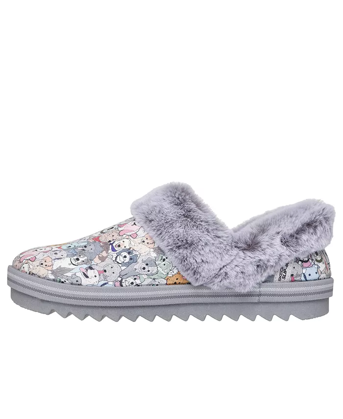 Женские тапочки-слипоны: BOBS Cozy Kiss - Meow PJs Comfort Slippers от Finish Line Skechers, белый — фото 3