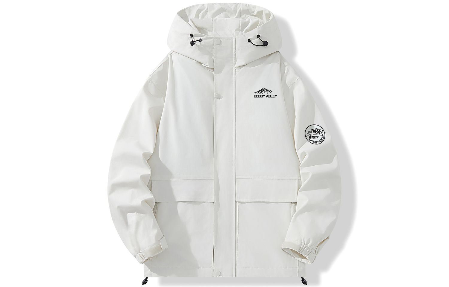 

BOBBY ABLEY Водонепроницаемая и ветрозащитная ветровка унисекс, White (Zip Patch Pocket)