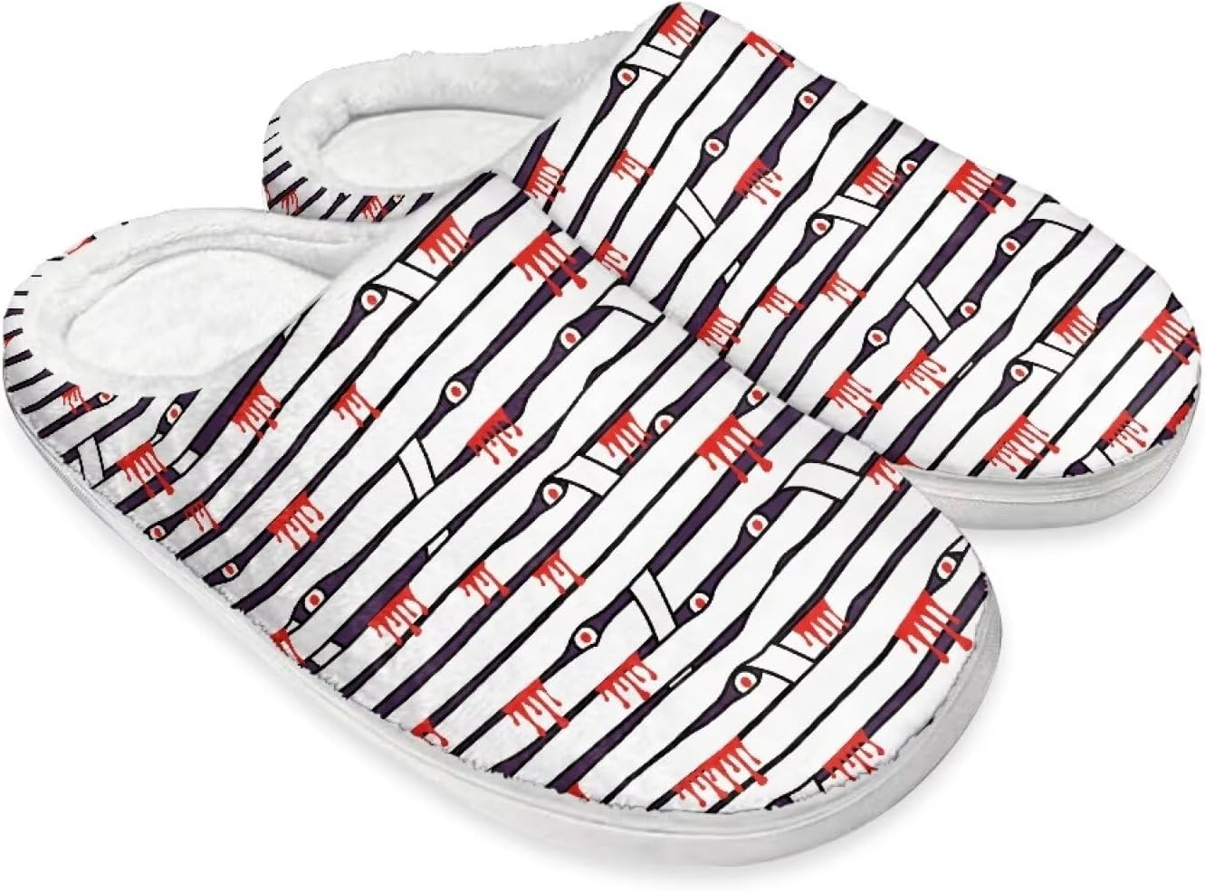 

Домашние тапочки на Хэллоуин из хлопка для женщин и мужчин, праздничные тапочки для дома, мягкие и теплые тапочки для спальни Buxolandt, Halloween Bandage Eyes Print