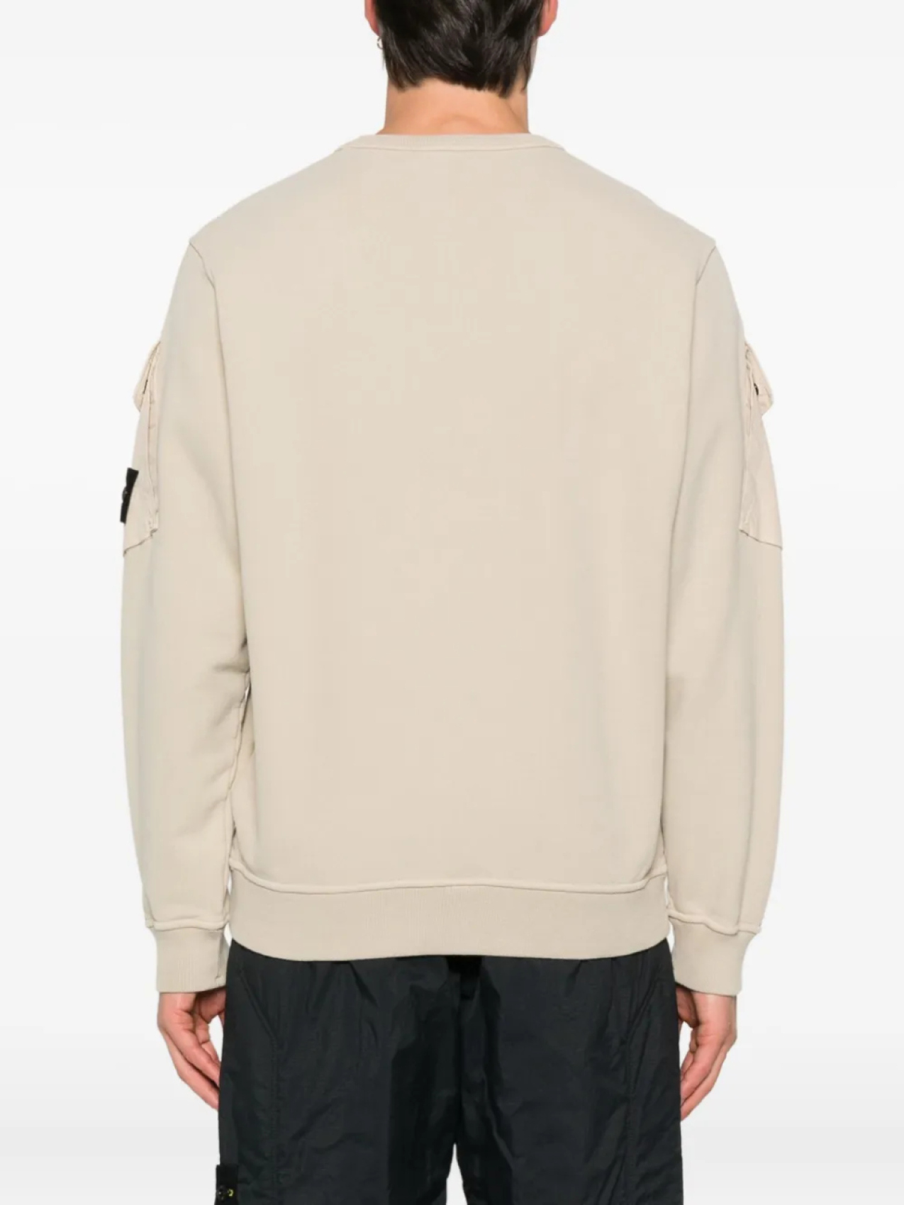 Хлопковая толстовка с логотипом Stone Island Compass, нейтральный — фото 4