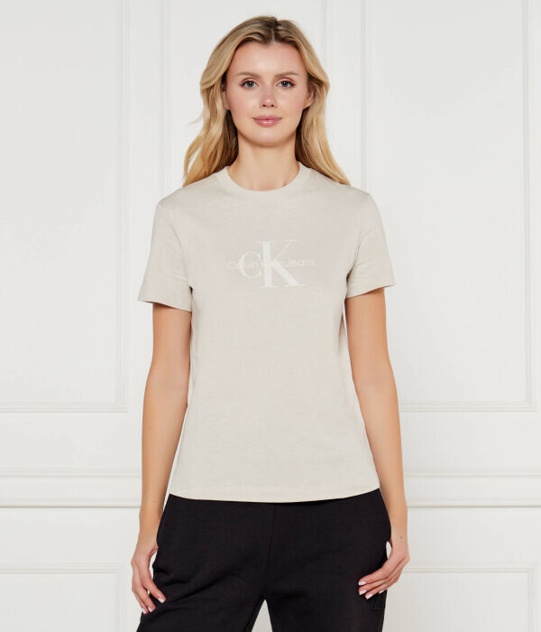 

Футболка женская Calvin Klein Jeans с логотипом, бежевый