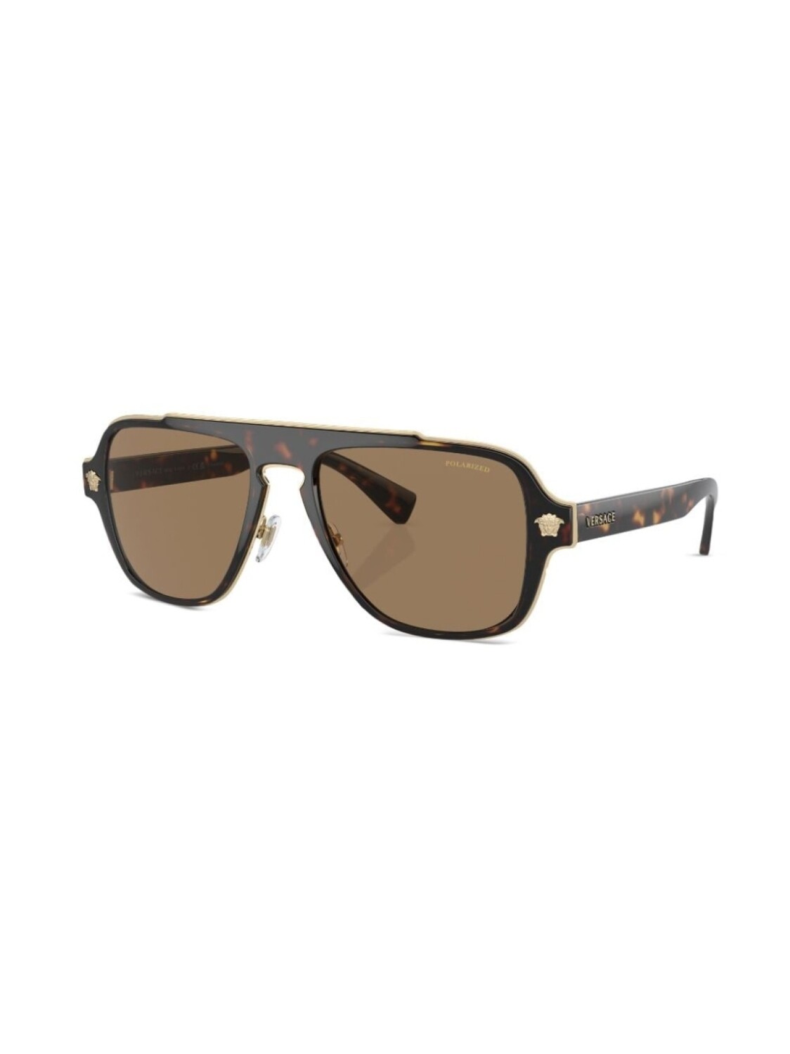 Versace Eyewear солнцезащитные очки-пилоты черепаховой расцветки, зеленый — фото 2