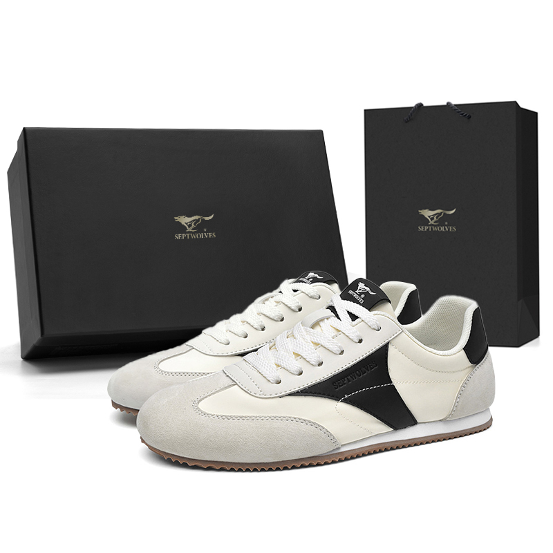 

Низкие повседневные туфли мужские SEPTWOLVES, White Black (Standard Leather Shoe Size)