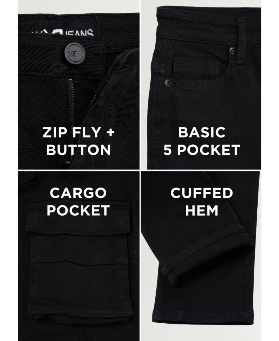 Брюки-карго Flex Slim Fit для мальчиков (20-46 см ) Xray, черный — фото 4
