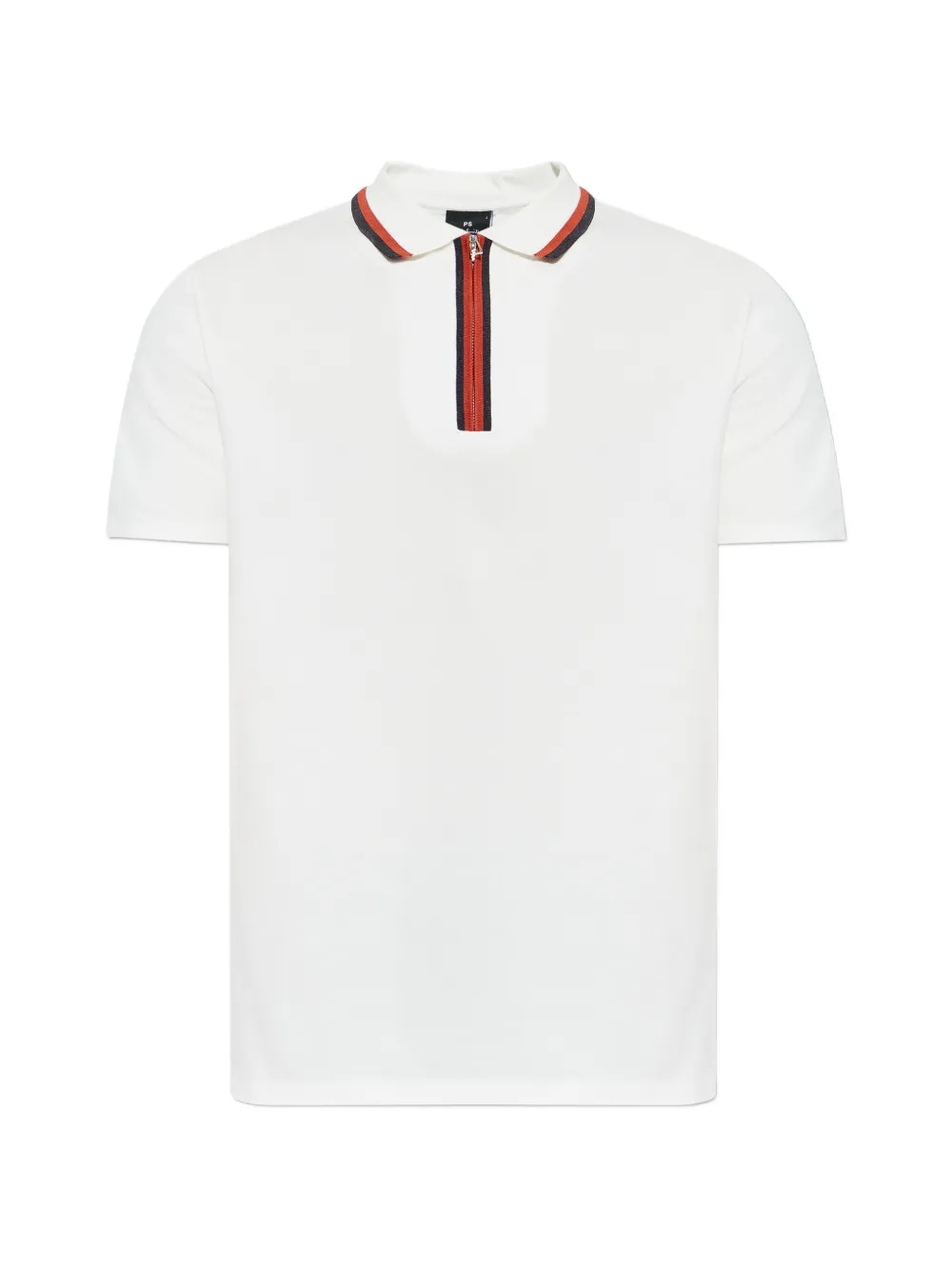 

Поло с наполовину застегивающейся молнией Ps Paul Smith, белый