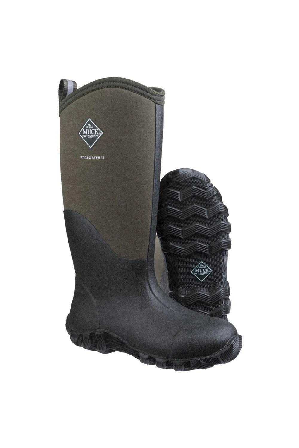 Женские резиновые сапоги Muck Boots Edgewater II с логотипом, зеленый — фото 3