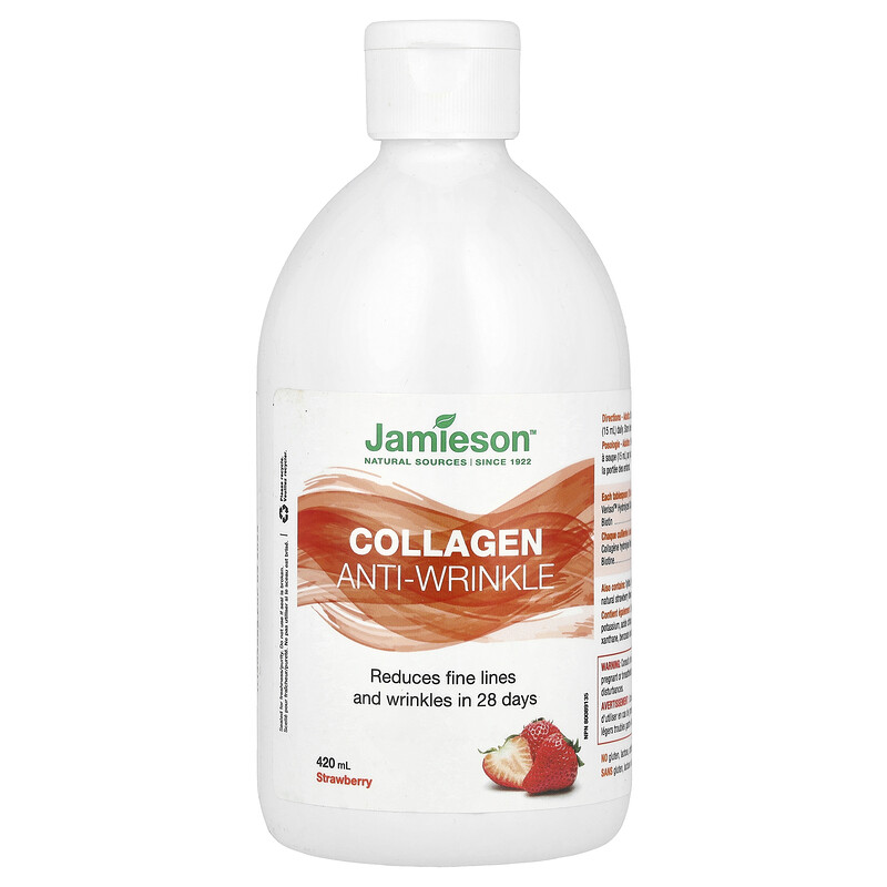 

Jamieson Vitamins, Коллаген против морщин, клубника, 420 мл