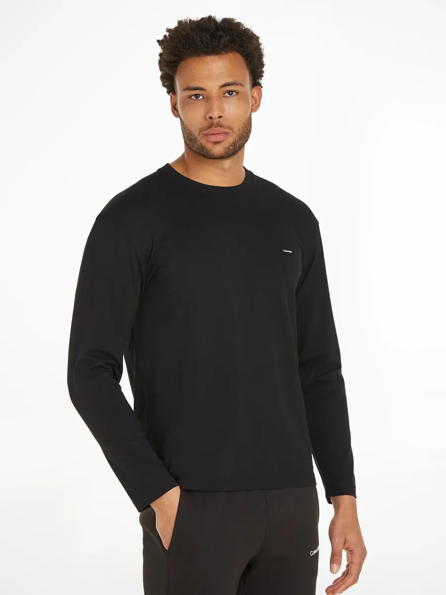 

Рубашка Calvin Klein с длинными рукавами "COTTON COMFORT LS T-SHIRT", с нашивкой-логотипом, цвет Ck Black